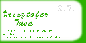 krisztofer tusa business card